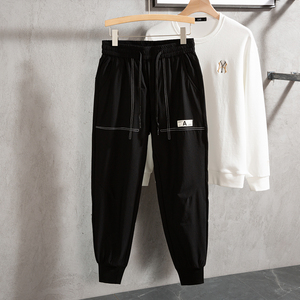 714A-K88110P55/2025春季新品男士休闲小脚哈伦束脚裤明线装饰图片
