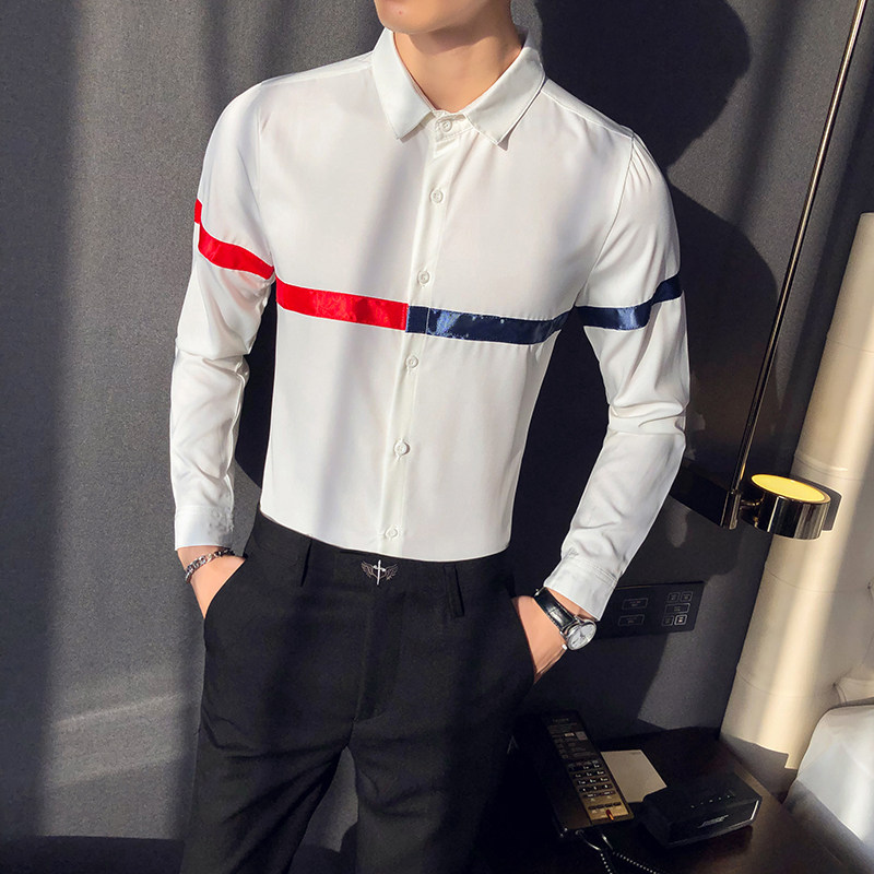 714-T9067P35/英伦店主风2025春季男士长袖衬衫修身衬衣S-5XL，男装衬衫，星座714(原C313)