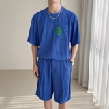 G6893P105控145轻熟风2025夏季潮版宽松休闲套装短袖T恤短裤一套，男装牛仔裤，星座714A（原电商C314）