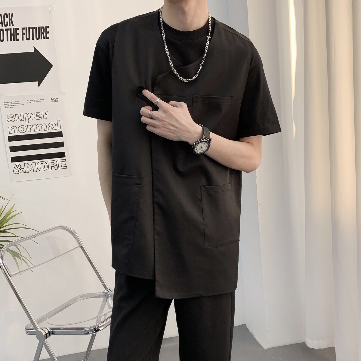 714A-M3050P45控69/2025春季新款男女发型师工作服马甲餐厅奶茶店,男装背心/马甲,星座714A（原电商C314）