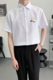 714A-C661P40控59/2025夏季新款男士校园风短袖衬衫白衬衣潮，男装衬衫，星座714A（原电商C314）
