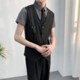 714A-H6004P55控78/2025夏季短袖衬衫假两件工作服制服衬衣潮流装，男装T恤，星座714A（原电商C314）