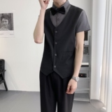 714A-H3057P55控79/2025夏季假两件工作服衬衫假两件ktv酒吧制服，男装衬衫，星座714A（原电商C314）