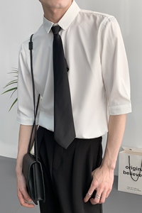 714A-C3018P33控49/2025夏季新款男女工作服衬衫中袖五分袖衬衣图片