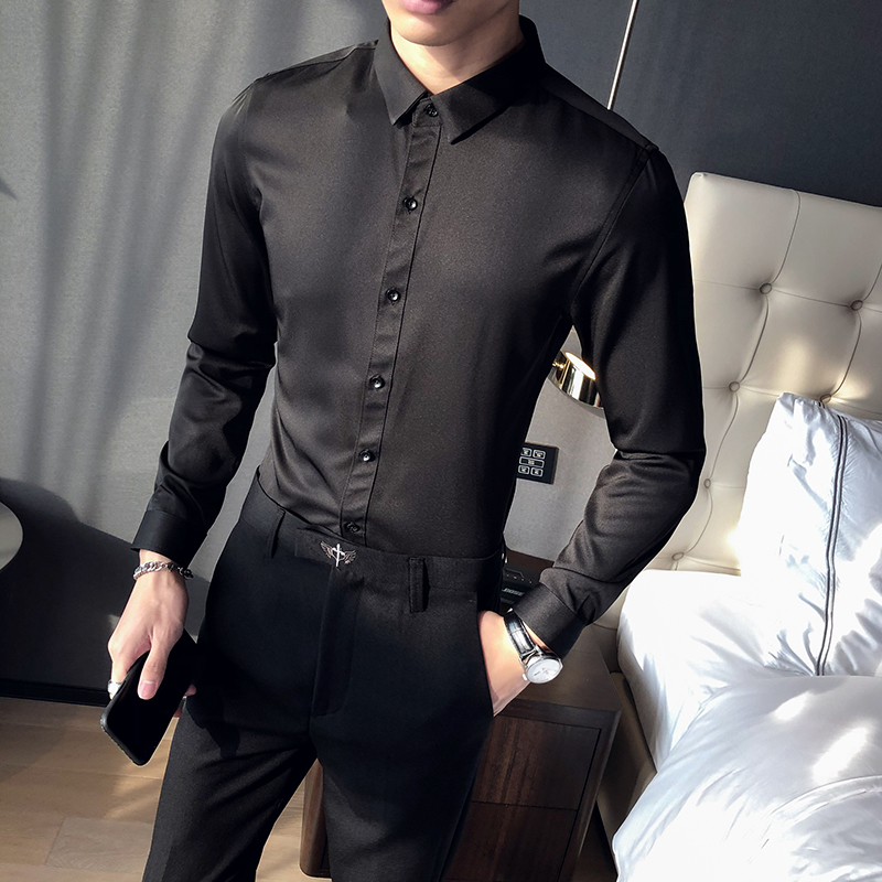 714A-D17P30/店主风2025春季男修身纯色工作服衬衫潮流衬衣S-5XL，男装衬衫，星座714A（原电商C314）