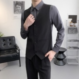 714A-H3065P55控79/2025秋季男士假两件衬衫ktv台球场工作服衬衣，男装衬衫，星座714A（原电商C314）