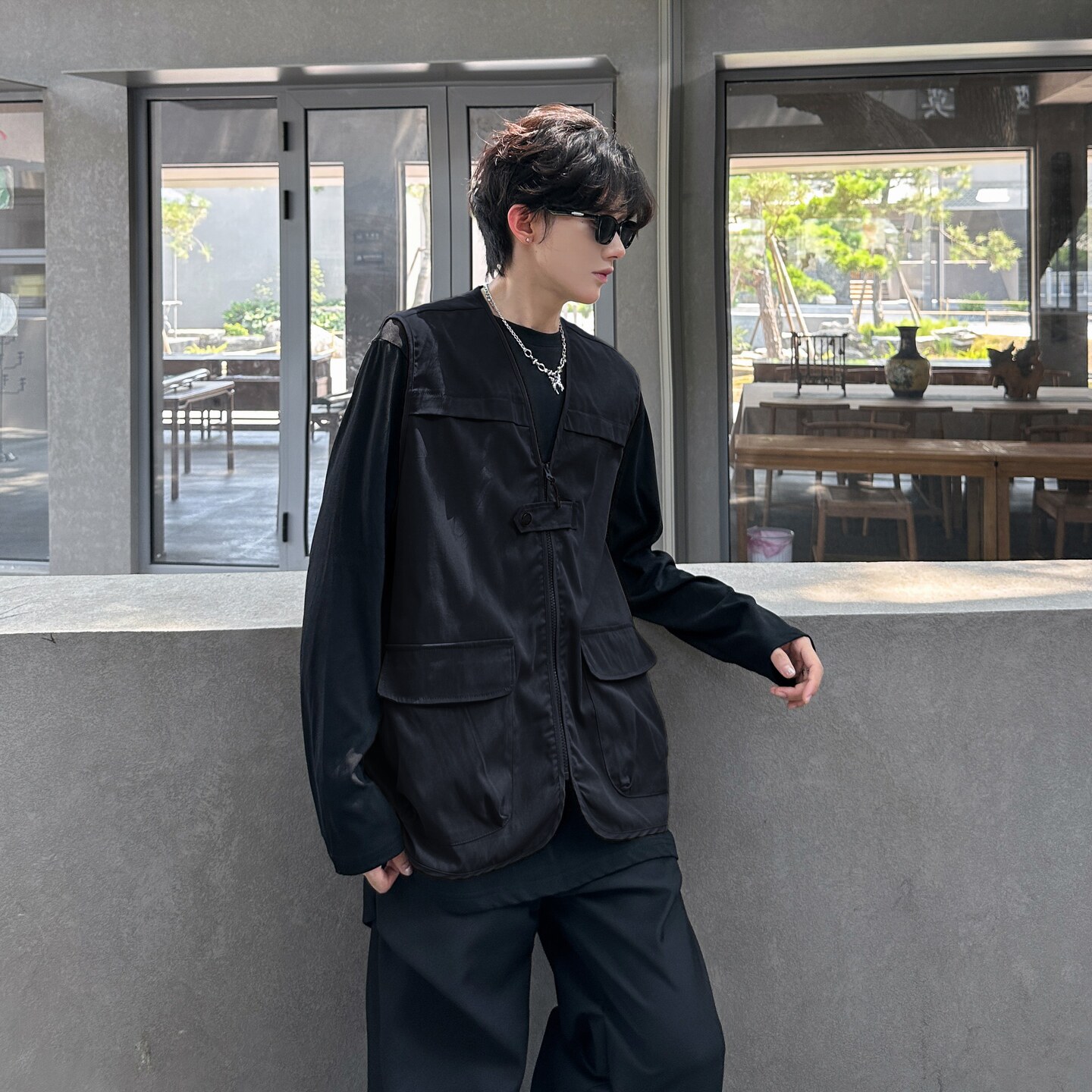 714A-M3097P48控79/2025秋季新马甲多口袋美式坎肩工装外套,男装背心/马甲,星座714A（原电商C314）