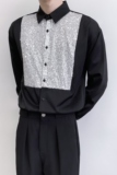714A-H3033P55控69/2025秋季新款男士长袖衬衫潮版夜店中性风衬衣，男装衬衫，星座714A（原电商C314）