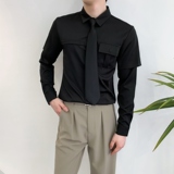 714A-D612P45控69/2025春季男士修身工装多口袋衬衫ktv少爷制服，男装衬衫，星座714A（原电商C314）