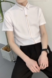 714A-C560P40控59/2025夏季新款男士短袖衬衫简约工作服衬衣，男装T恤，星座714A（原电商C314）
