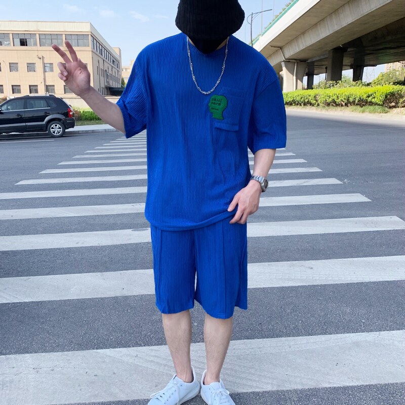 714A-G6893P105控1452025夏季潮版宽松运动休闲套装短袖T恤垂感,男装T恤,星座714A（原电商C314）