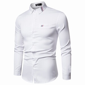 714A-D05P45控65/2026春季男士修身商务休闲衬衫潮男制服衬衣图片