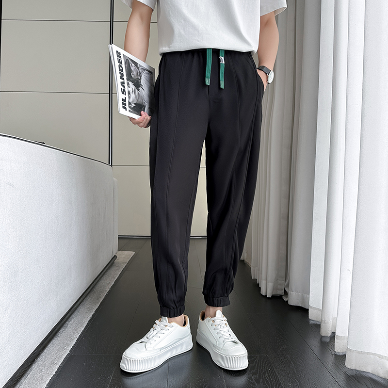 714A/K6917P55控79/轻熟风2025男青少年休闲束脚裤黑色小脚裤，男装休闲裤，星座714A（原电商C314）