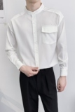 714A-D3036P45控69/2025秋季男士工作服衬衫宽松圆领ktv发型师装，男装衬衫，星座714A（原电商C314）