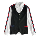 714-H677P55/英伦店主风2025春季假两件衬衫光板衬衣制服S-5XL，男装衬衫，星座714(原C313)