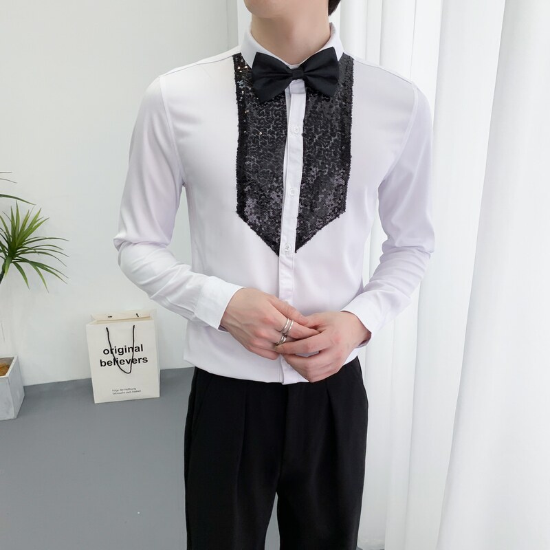 714A-D605P45控69/2025秋季新款团体发衬衫发型师夜店制服衬衣,男装衬衫,星座714A（原电商C314）