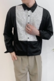 714A-H3033P55控88/2025春季潮男中性风衬衫亮片装饰夜店暗黑系，男装衬衫，星座714A（原电商C314）