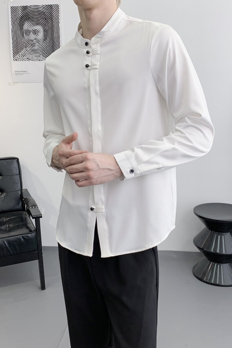 714A-F3062P50控69/2025春季新风立领衬衫餐厅ktv理发店制服,男装衬衫,星座714A（原电商C314）