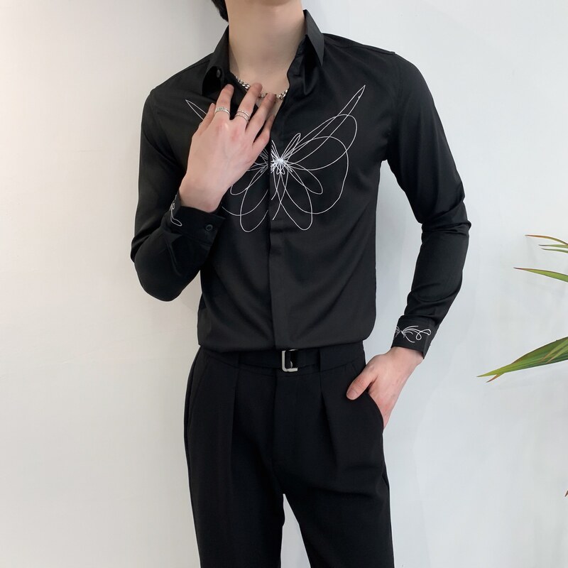 714A-D319P45控69/2026春季男士修身商务上班族白衬衫绣花简约装,男装衬衫,星座714A（原电商C314）