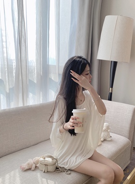 Yumeo钰 纯白温柔 舒适居家斗篷软软宽松小上衣