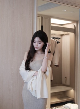 Yumeo钰 江南画 bi入打底裙！30羊毛48支连衣裙羊毛披肩套装