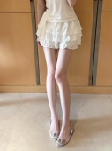 纯欲白色蓬蓬高腰松紧显瘦仙女裙 显腿长 Yumeo钰 香草蛋糕裙