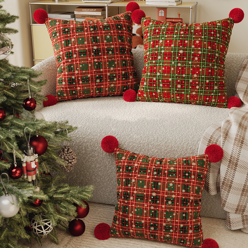 圣诞沙发抱枕靠垫枕套腰靠垫含芯装饰氛围感床头靠枕靠背垫可拆洗,居家布艺,靠垫/抱枕,淘宝优惠券,粉丝福利购,淘宝优惠卷