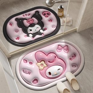 3d立体膨胀地垫硅藻泥吸水垫厕所浴室门口卫生间速干软防滑脚垫