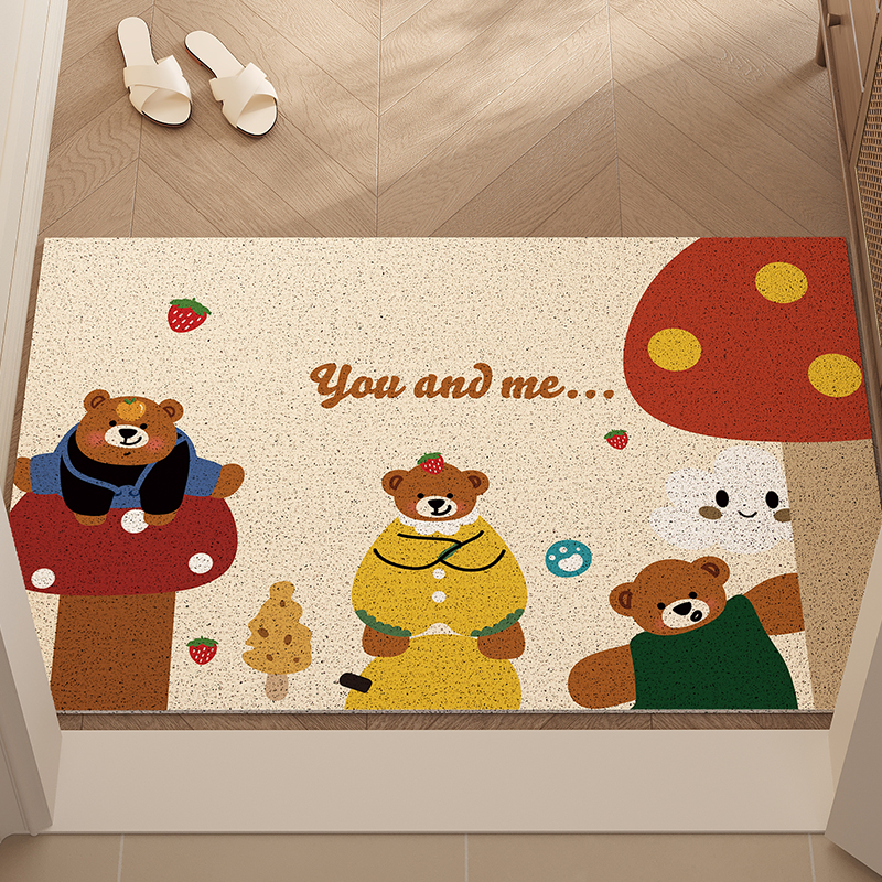 入户门地垫卡通趣味地毯玄关进门大门口可裁丝圈门垫家用耐脏脚垫