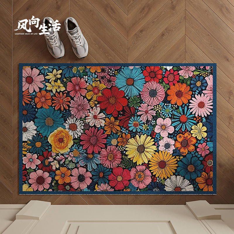 复古文艺入户门地垫高级门垫耐脏防滑地毯进门门口家用脚垫可裁剪