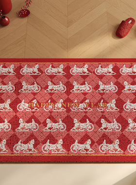 红色新年入户门地垫室内进门地毯门口门垫玄关防滑除尘脚垫可裁剪