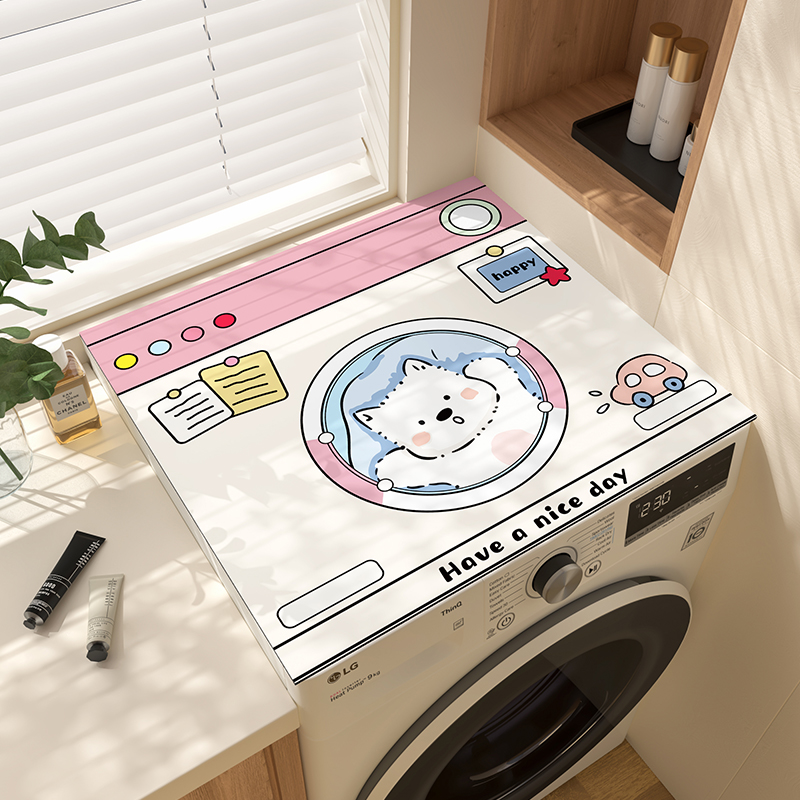 滚筒洗衣机盖垫台面保护垫法式防晒防水防尘罩冰箱盖布床头柜垫子
