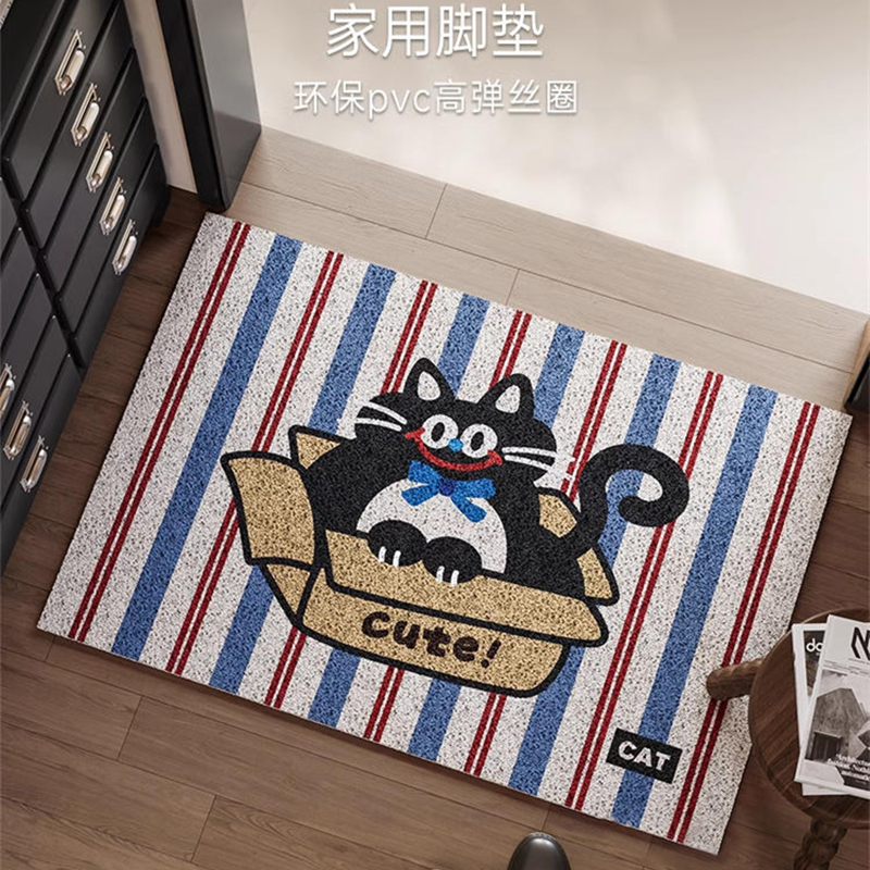 卡通小狗入户门地垫丝圈门垫可裁剪耐脏进门脚垫家用门外蹭土防滑