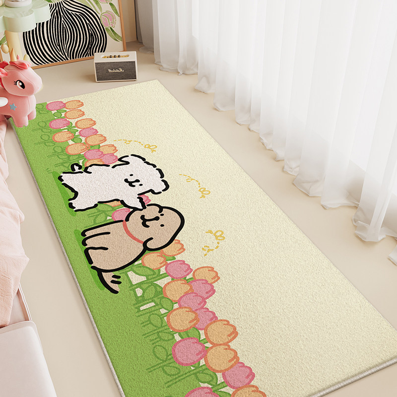 线条小狗卧室床边毯地毯房间地垫主卧床前毛绒耐脏防滑家用脚垫子,居家布艺,地毯,淘宝优惠券,粉丝福利购,淘宝优惠卷
