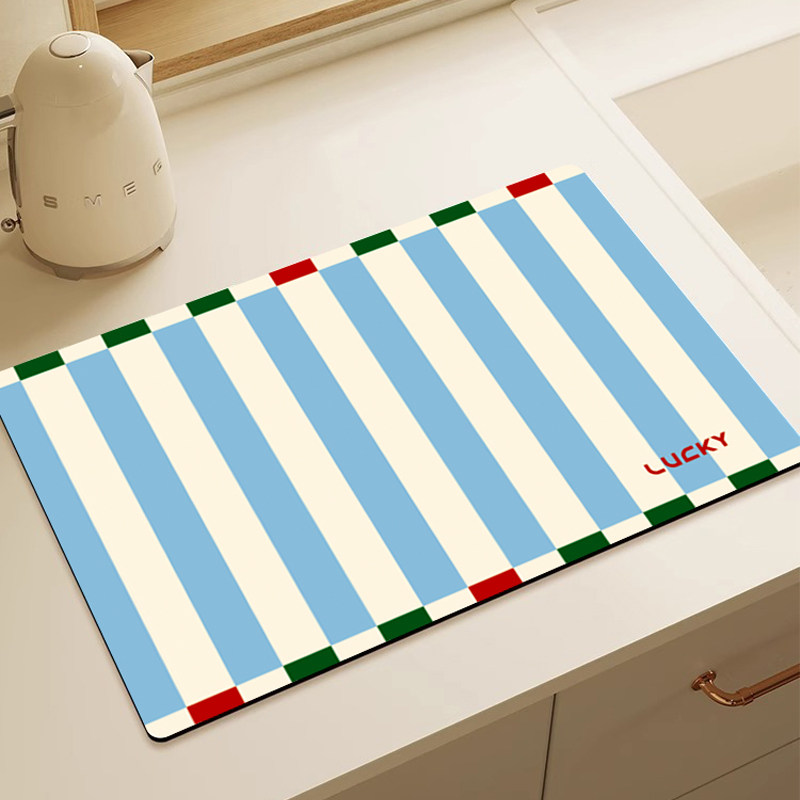 条纹台面沥水垫洗手台水龙头吸水垫厨房吧台碗碟隔热餐桌垫可裁剪,居家布艺,餐垫,淘宝优惠券,粉丝福利购,淘宝优惠卷