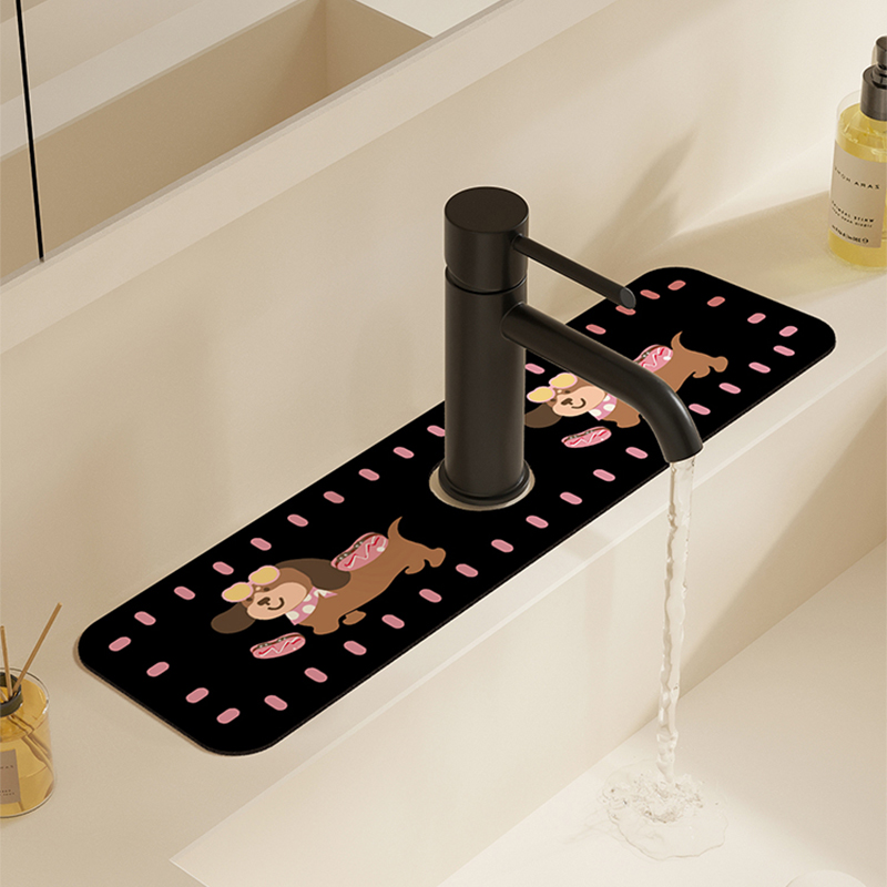 卡通厨房卫生间浴室洗手台面保护垫水龙头窄边垫吸水垫速干防滑垫