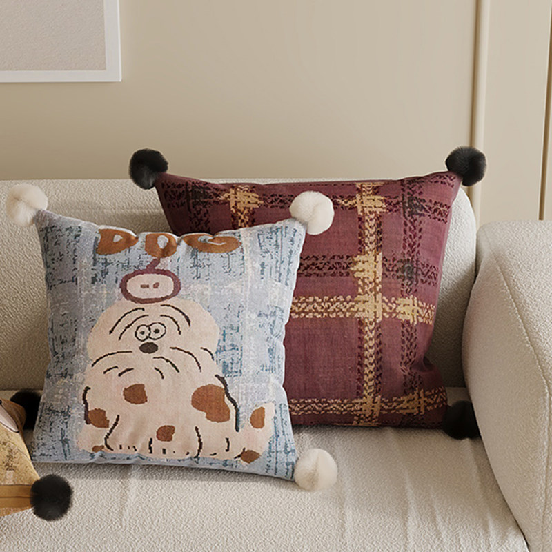 中古轻奢抱枕沙发客厅高级感床头飘窗靠背靠枕套含芯方靠垫可拆洗