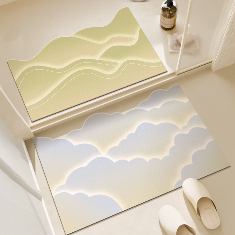 浴室地垫现代简约风卫生间防滑脚垫垫子淋浴房门口硅藻泥吸水地毯,居家布艺,家用脚垫,淘宝优惠券,粉丝福利购,淘宝优惠卷