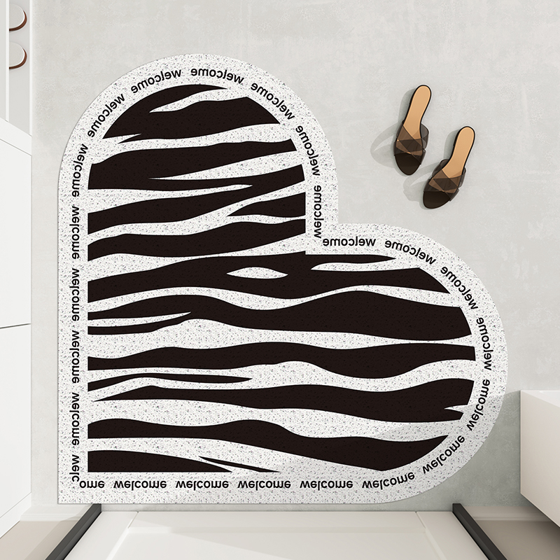 心形丝圈入户地垫高级感进门玄关防滑耐脏脚垫家用简约大门口地毯