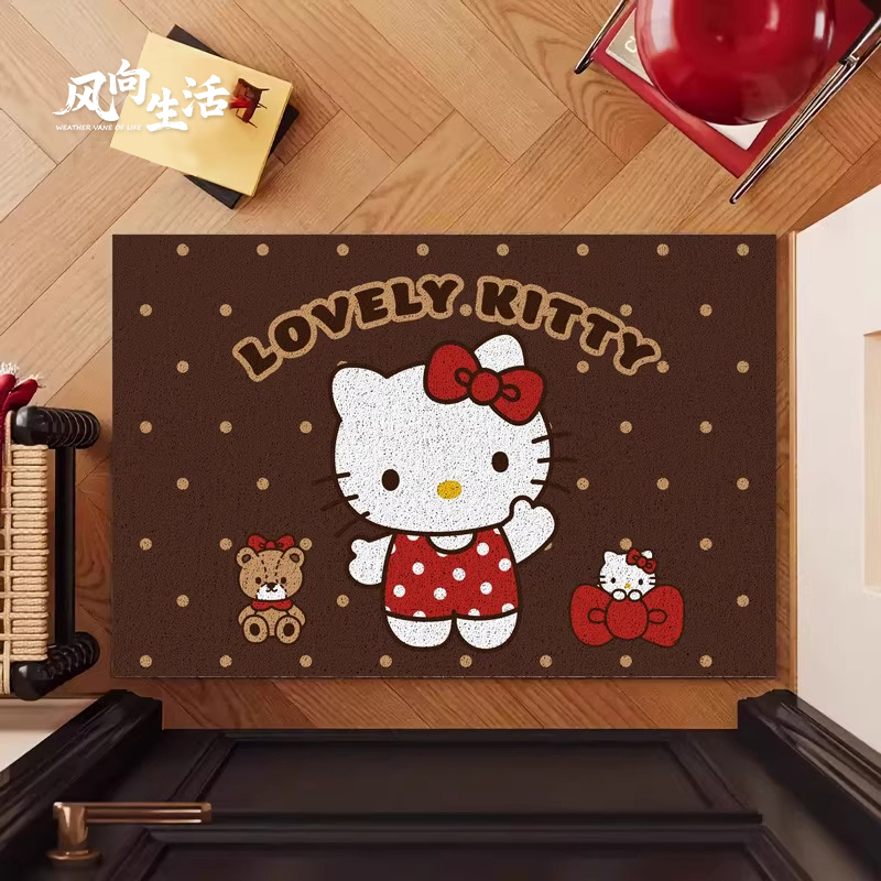 卡通kitty猫入户门地垫进门门口门垫防滑耐脏地毯可裁剪家用脚垫