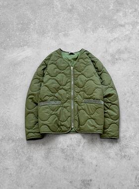 Askyurself 金线刺绣尼龙夹克外套绿色