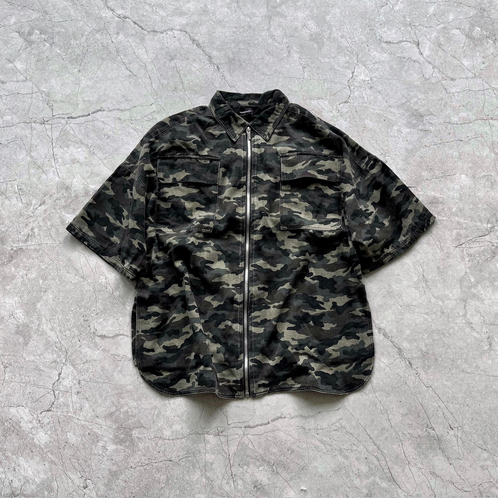 ARNODEFRANCE水洗大拉链短袖衬衫