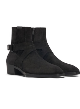 Represent FW20秋冬新款切尔西靴 系带黑色皮质/绒面 意大利手工