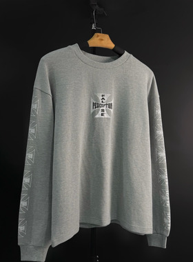 False Perception 串标裂纹十字华夫格水洗长袖