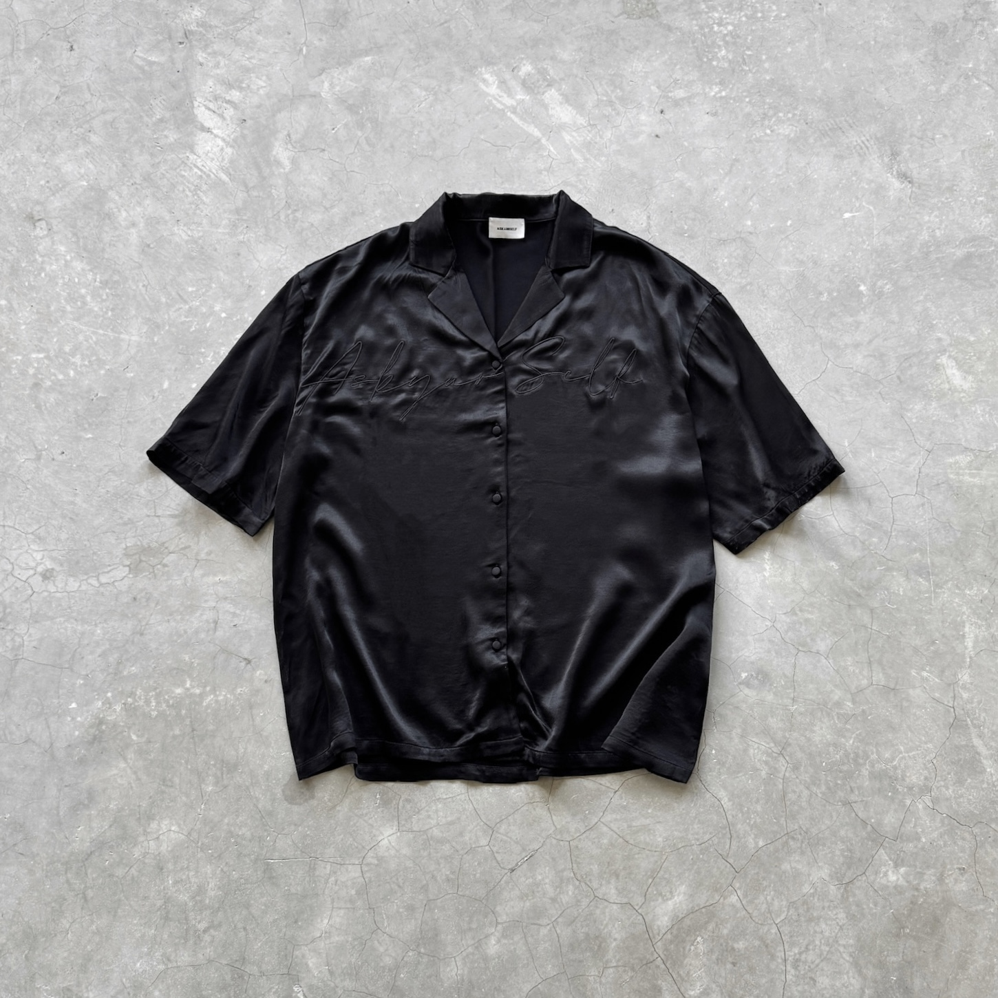 Askyurself丝质签字短袖衬衫