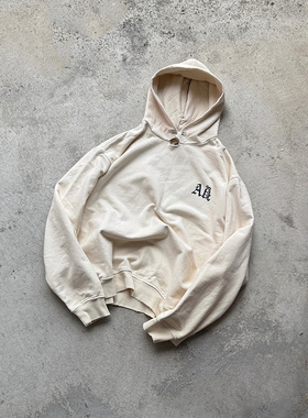 Askyurself 磨损3M卷轴Logo连帽卫衣 乳白色