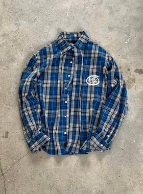 False Perception Angle Inside 天使英特尔格子长袖衬衫水洗蓝