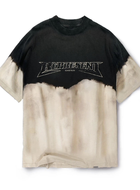 Represent20FW METAL 新款LOGO t恤 拼色复古白/水洗黑