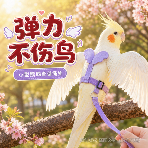 鹦鹉牵引绳外出放飞绳户外遛鸟神器玄凤牡丹超轻不伤脚背带小鸟芰