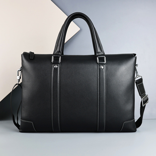 巴利迪亚真皮男士公文包商务风头层牛皮手提包高端休闲律师公务包